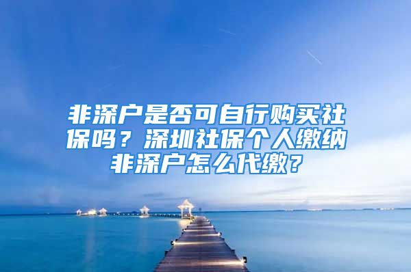 非深户是否可自行购买社保吗？深圳社保个人缴纳非深户怎么代缴？