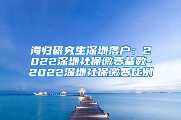 海归研究生深圳落户：2022深圳社保缴费基数-2022深圳社保缴费比例