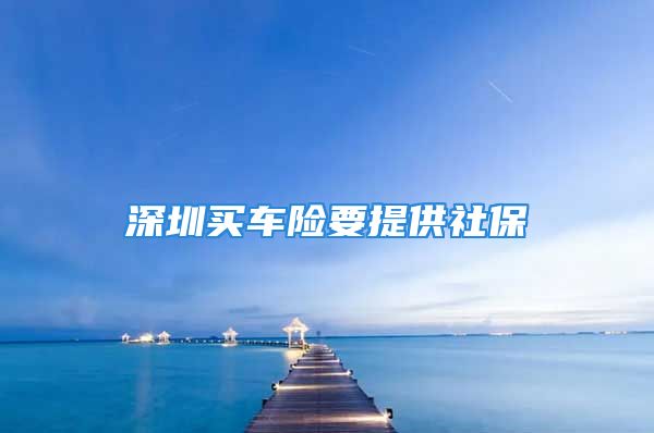 深圳买车险要提供社保