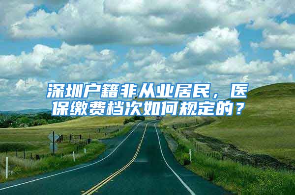 深圳户籍非从业居民，医保缴费档次如何规定的？