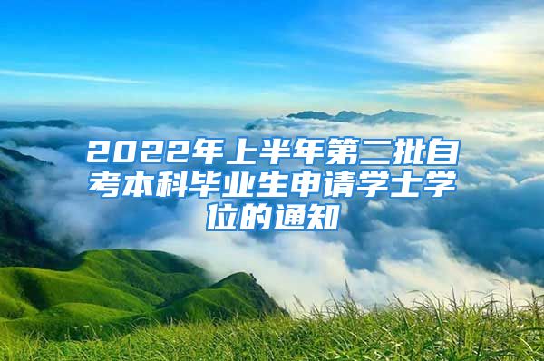 2022年上半年第二批自考本科毕业生申请学士学位的通知