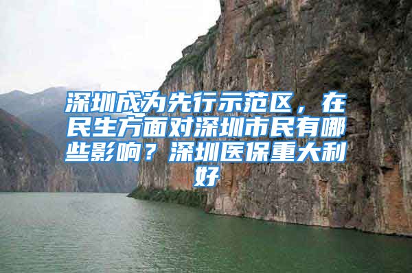 深圳成为先行示范区，在民生方面对深圳市民有哪些影响？深圳医保重大利好