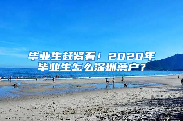 毕业生赶紧看！2020年毕业生怎么深圳落户？