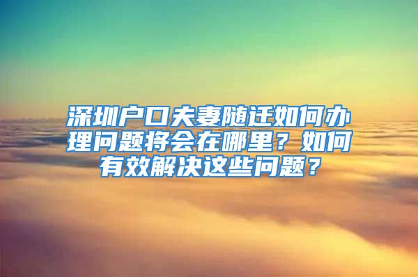 深圳户口夫妻随迁如何办理问题将会在哪里？如何有效解决这些问题？