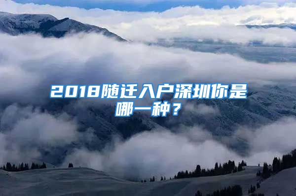 2018随迁入户深圳你是哪一种？