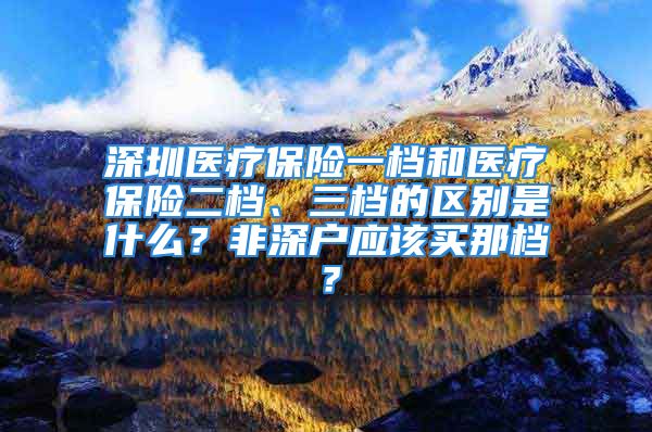 深圳医疗保险一档和医疗保险二档、三档的区别是什么？非深户应该买那档？