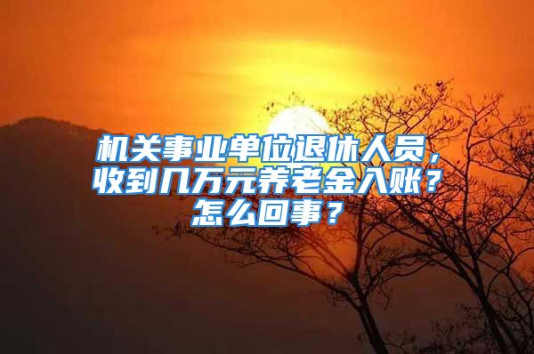 机关事业单位退休人员，收到几万元养老金入账？怎么回事？