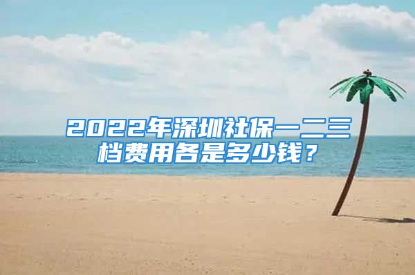 2022年深圳社保一二三档费用各是多少钱？