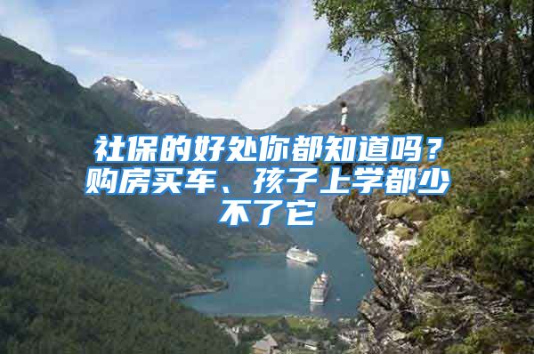 社保的好处你都知道吗？购房买车、孩子上学都少不了它