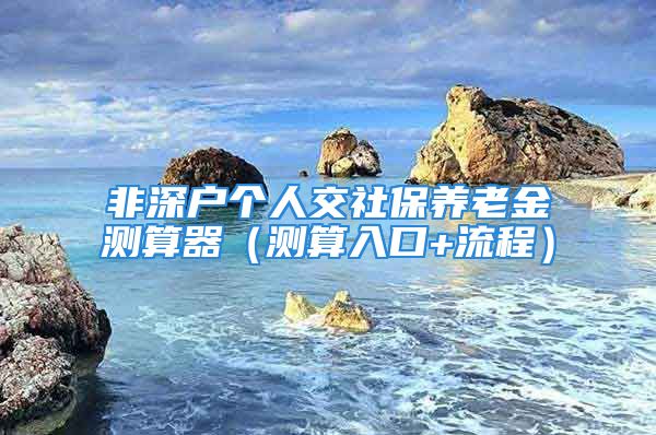 非深户个人交社保养老金测算器（测算入口+流程）