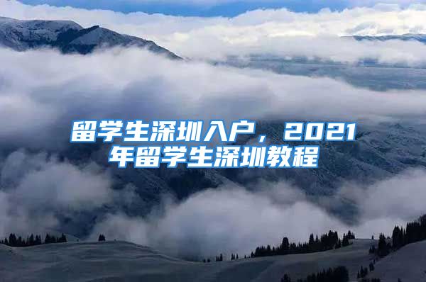 留学生深圳入户，2021年留学生深圳教程