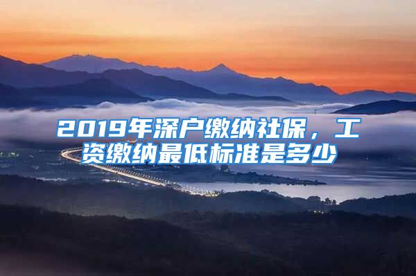 2019年深户缴纳社保，工资缴纳最低标准是多少