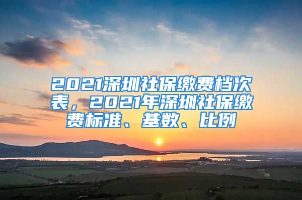 2021深圳社保缴费档次表，2021年深圳社保缴费标准、基数、比例