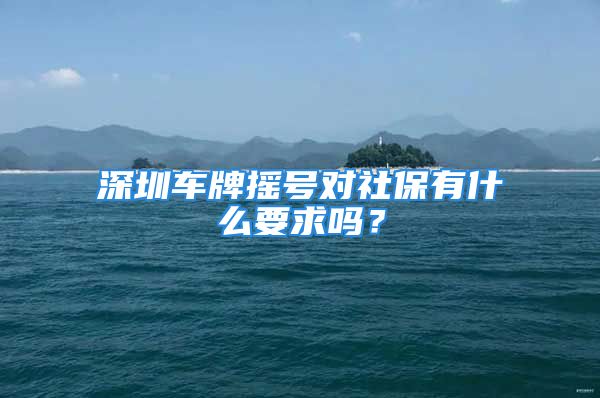 深圳车牌摇号对社保有什么要求吗？