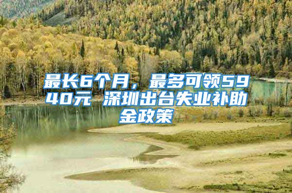 最长6个月，最多可领5940元 深圳出台失业补助金政策