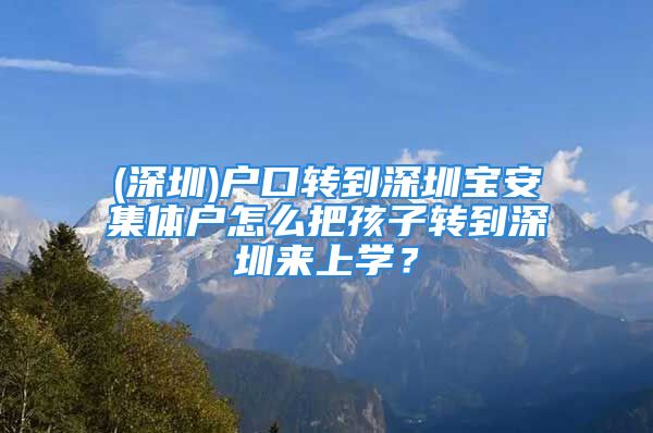 (深圳)户口转到深圳宝安集体户怎么把孩子转到深圳来上学？