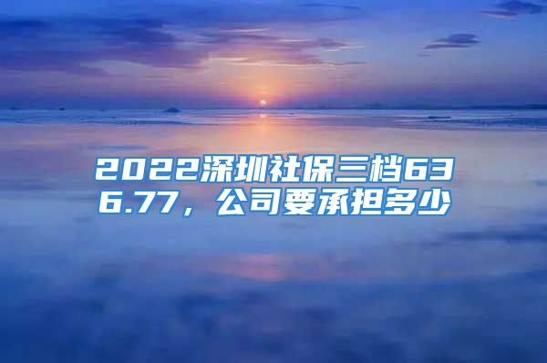 2022深圳社保三档636.77，公司要承担多少