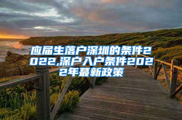 应届生落户深圳的条件2022,深户入户条件2022年蕞新政策