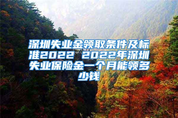 深圳失业金领取条件及标准2022 2022年深圳失业保险金一个月能领多少钱