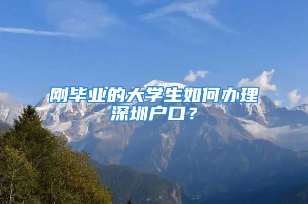 刚毕业的大学生如何办理深圳户口？