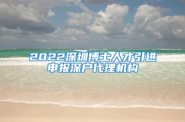 2022深圳博士人才引进申报深户代理机构