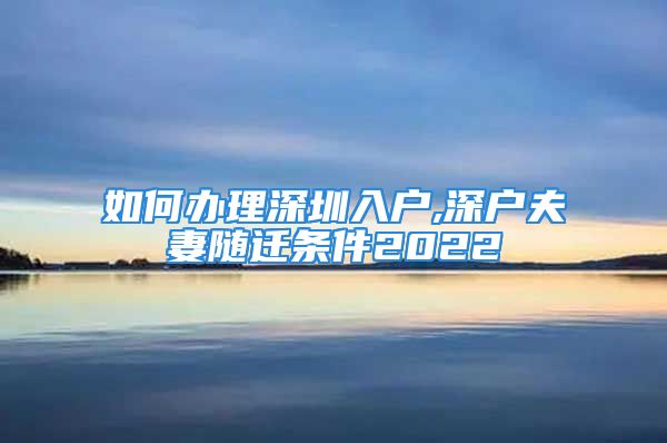 如何办理深圳入户,深户夫妻随迁条件2022