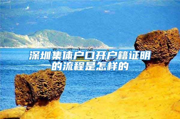 深圳集体户口开户籍证明的流程是怎样的