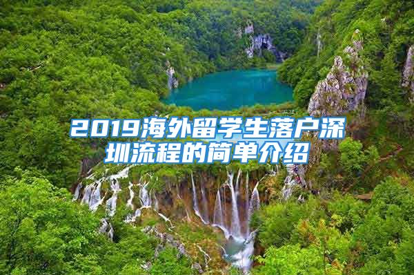 2019海外留学生落户深圳流程的简单介绍