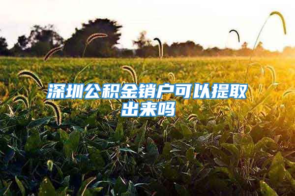 深圳公积金销户可以提取出来吗