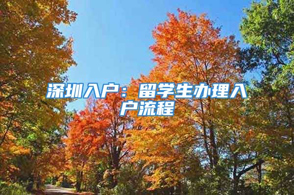 深圳入户：留学生办理入户流程