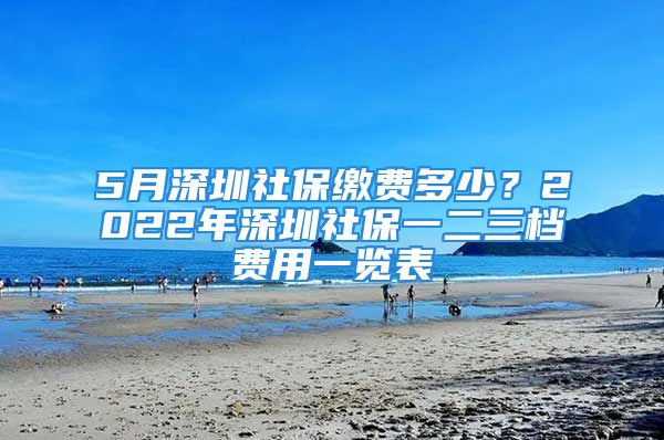 5月深圳社保缴费多少？2022年深圳社保一二三档费用一览表