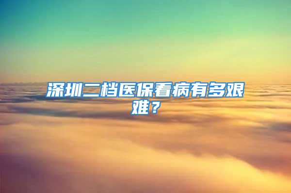 深圳二档医保看病有多艰难？