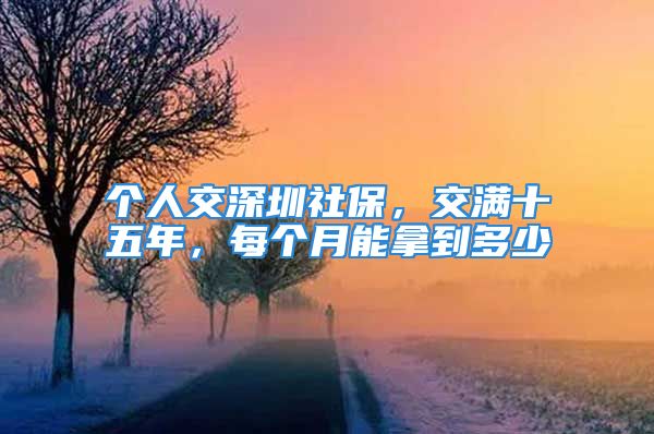 个人交深圳社保，交满十五年，每个月能拿到多少