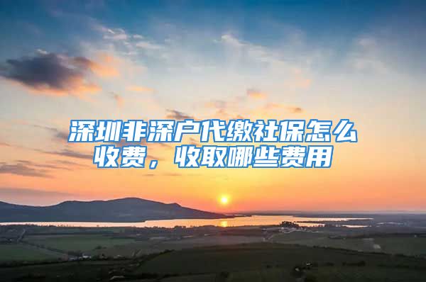 深圳非深户代缴社保怎么收费，收取哪些费用