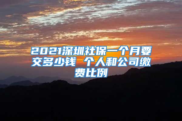 2021深圳社保一个月要交多少钱 个人和公司缴费比例