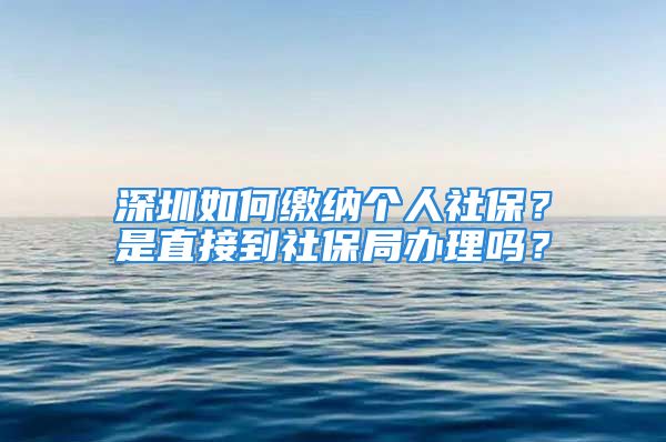 深圳如何缴纳个人社保？是直接到社保局办理吗？