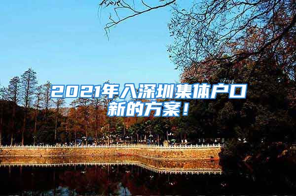 2021年入深圳集体户口新的方案！