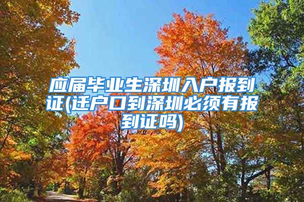 应届毕业生深圳入户报到证(迁户口到深圳必须有报到证吗)