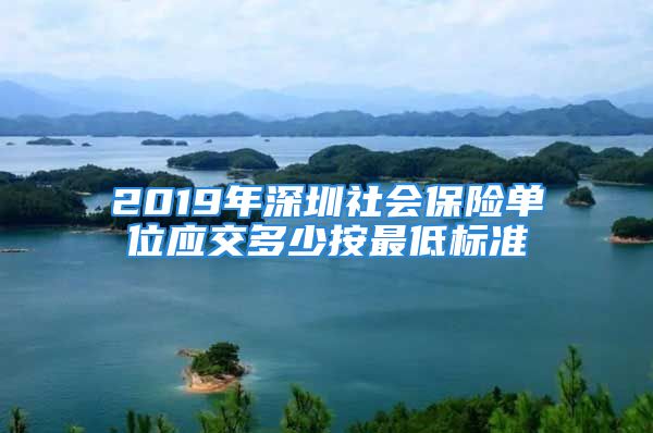 2019年深圳社会保险单位应交多少按最低标准