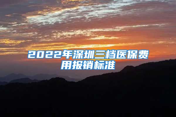 2022年深圳三档医保费用报销标准