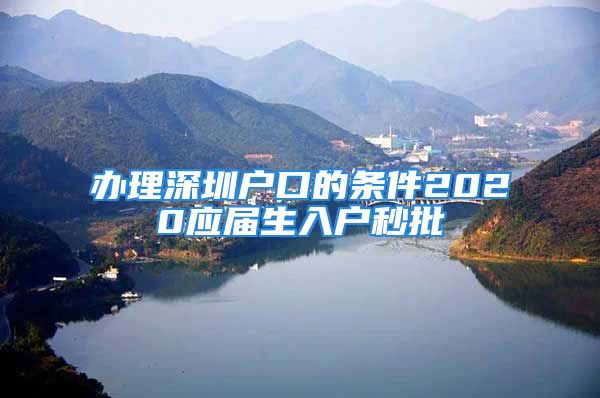 办理深圳户口的条件2020应届生入户秒批