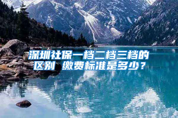 深圳社保一档二档三档的区别 缴费标准是多少？