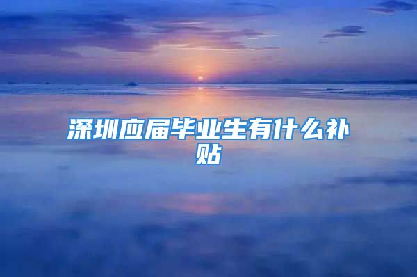 深圳应届毕业生有什么补贴