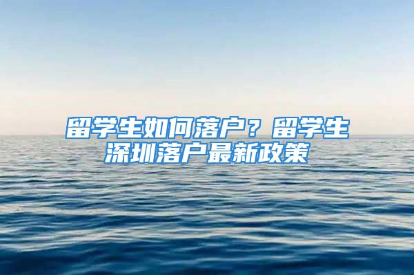 留学生如何落户？留学生深圳落户最新政策