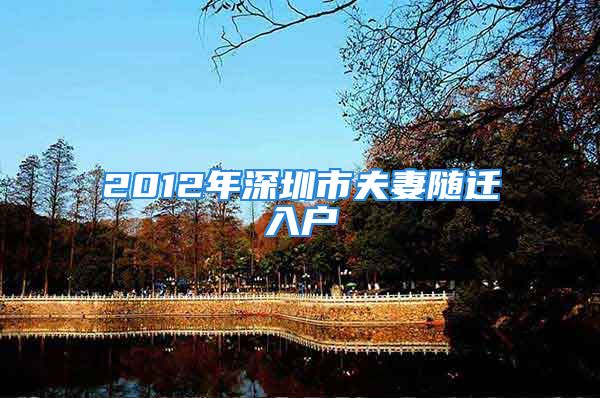 2012年深圳市夫妻随迁入户