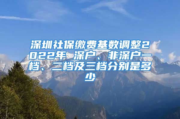 深圳社保缴费基数调整2022年 深户、非深户一档、二档及三档分别是多少