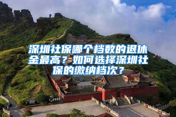 深圳社保哪个档数的退休金最高？如何选择深圳社保的缴纳档次？