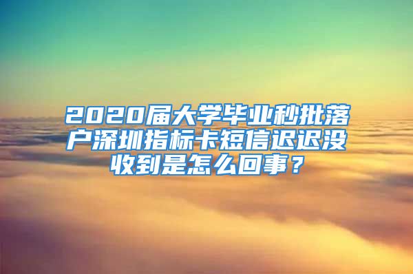 2020届大学毕业秒批落户深圳指标卡短信迟迟没收到是怎么回事？