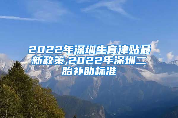 2022年深圳生育津贴最新政策,2022年深圳二胎补助标准