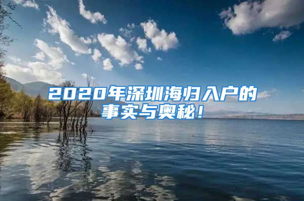 2020年深圳海归入户的事实与奥秘！